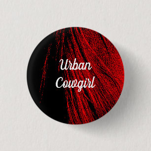 Red Horse Mane Abstract Pin Button