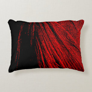 Red Horse Mane Abstract Throw Pillow