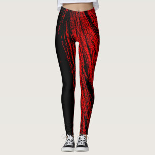 Red Horse Mane Abstract Women's Leggings