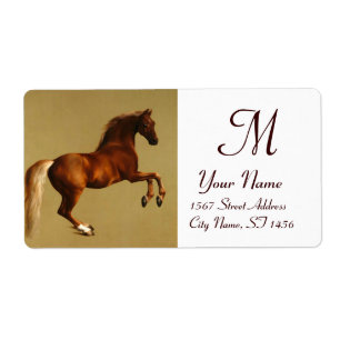 RED HORSE MONOGRAM ,brown white