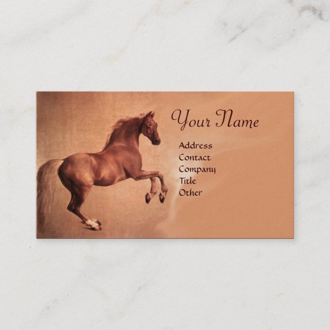 RED HORSE Monogram Platinum Metallic Business Card (Front)