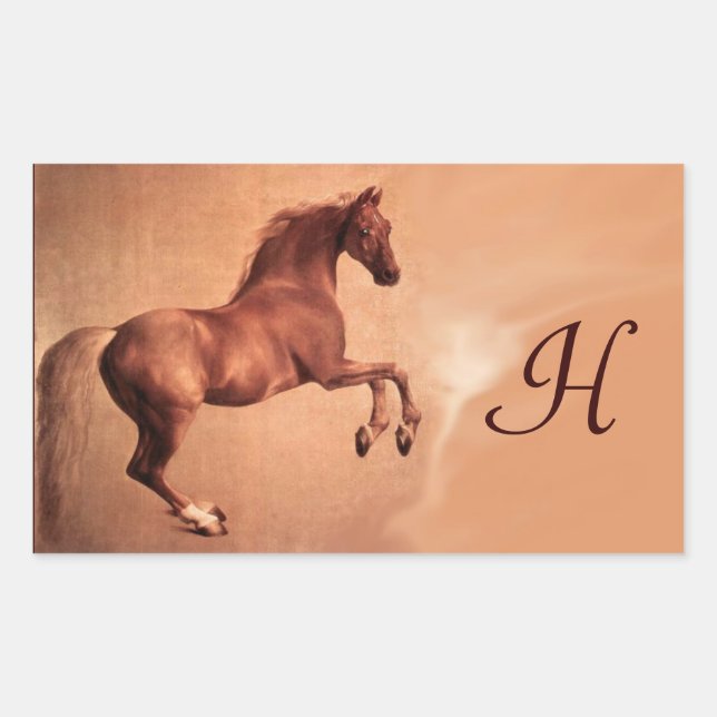 RED HORSE MONOGRAM RECTANGULAR STICKER (Front)