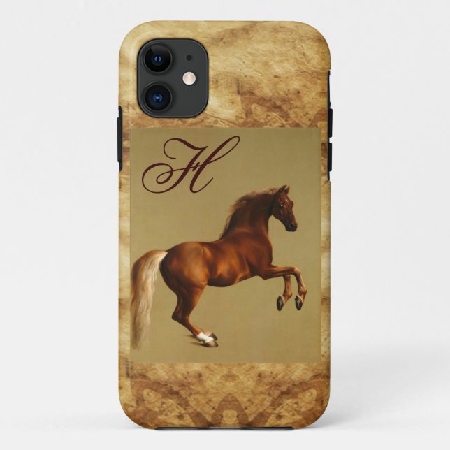 RED HORSE Parchment Monogram Case-Mate iPhone Case (Back)