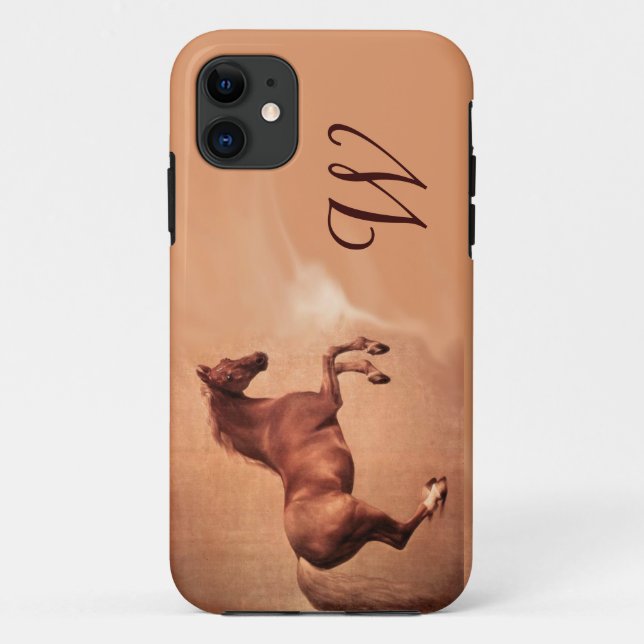 RED HORSE Parchment Monogram Case-Mate iPhone Case (Back)