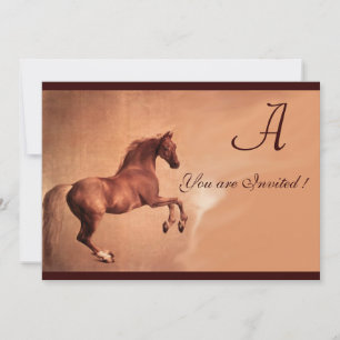 RED HORSE Party Gold Metallic Invitation