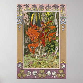Red Horseman Russian Fairy Tale Print