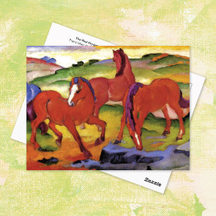 Red Horses Franz Marc  Postcard