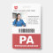 Red | Hospital Medical Employee Photo ID Badge