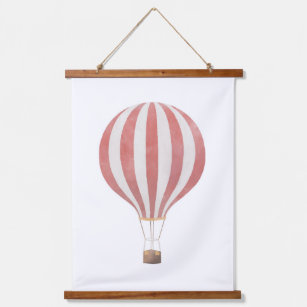 Red Hot Air Balloon Nursery Decor Hanging Tapestry