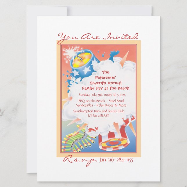 Red Hot & Blue Invitation (Front)