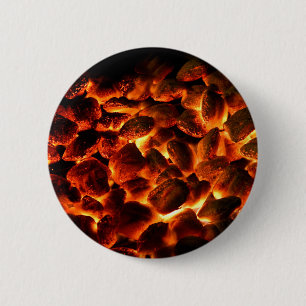 Red Hot Burning Coals 6 Cm Round Badge