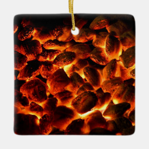 Red Hot Burning Coals Ceramic Tree Decoration