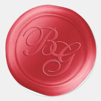 Red Hot Calligraphy Monogram Wax Seal Stickers
