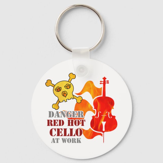 Red Hot Cello Key Ring (Front)