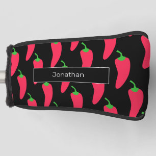 Red Hot Chili Pattern Add Your Name Fun Novelty Golf Head Cover