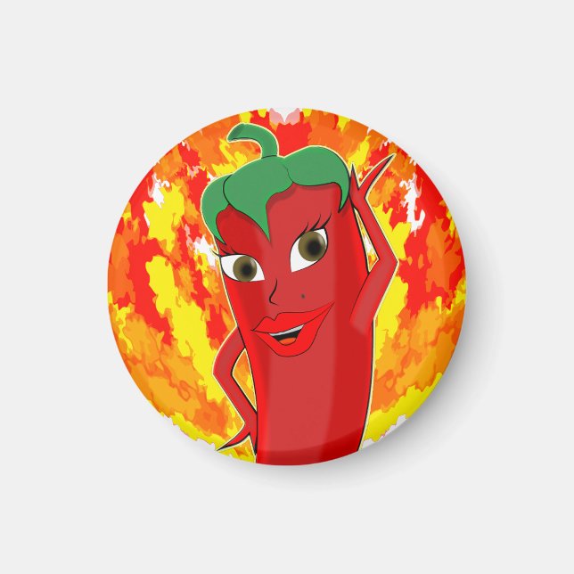 Red Hot Chilli Pepper Diva Magnet (Front)