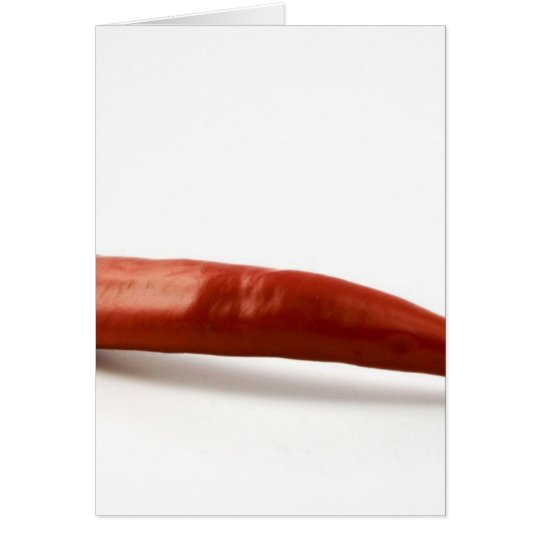 Red Hot Chilli Pepper On White Background Card