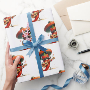 Red Hot Chilli Pepper Playing Guitar Wrapping Paper
