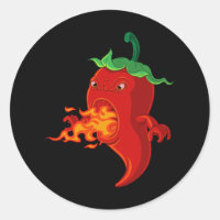 red hot chilli pepper with flame