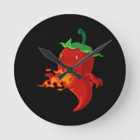 red hot chilli pepper with flame