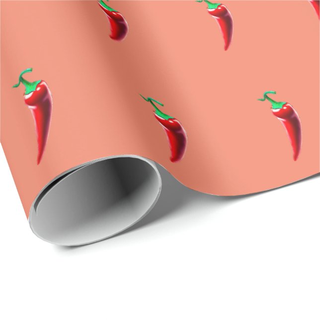 Red Hot Chilli Pepper Wrapping Paper (Roll Corner)