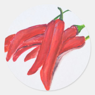 Red hot chilli peppers classic round sticker