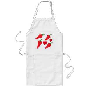 Red Hot Chilli Peppers On a White Cooks Apron