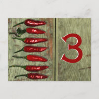 Red Hot Chilli Peppers Wood Look Table Number