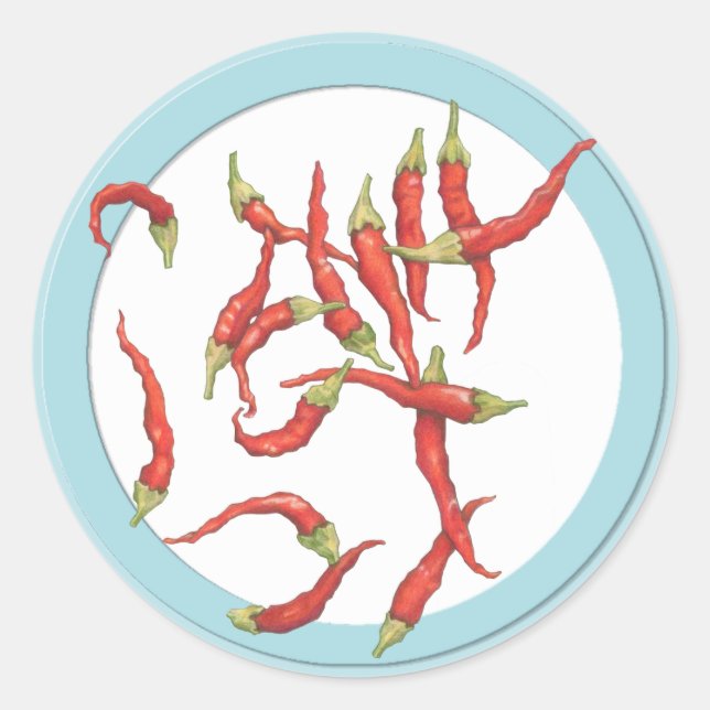 Red Hot Chillies blue Sticker (Front)