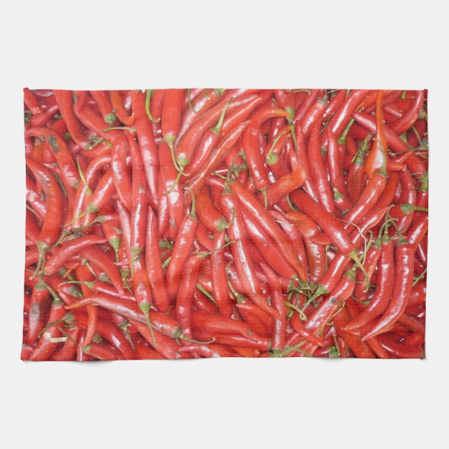 red hot chillies tea towel (Horizontal)