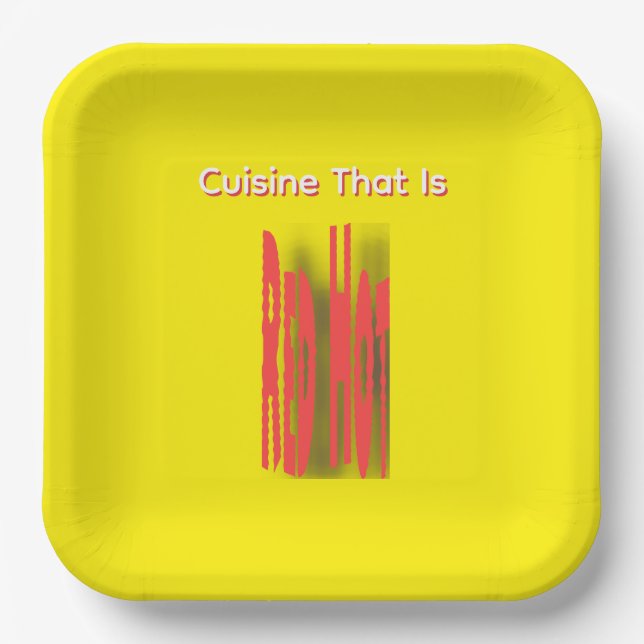 Red Hot Cuisine Paper Plate (Front)