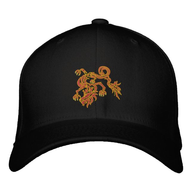Red hot dragon embroidered hat (Front)