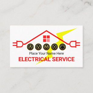 Red Hot Electrical Circuit Rooftop Business Card