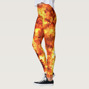 Red hot fire leggings