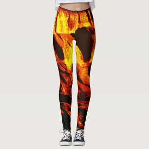 Red Hot Flowing Lava Leggings