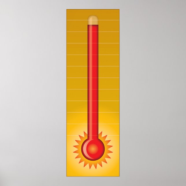 Red Hot Goal Thermometer Poster (Front)