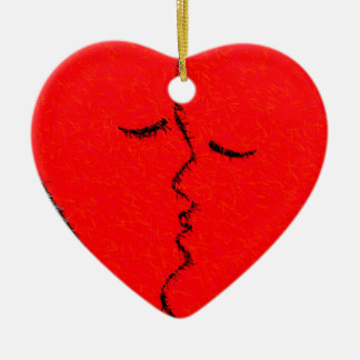 RED HOT KISS CERAMIC ORNAMENT