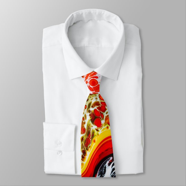 Red Hot Lava Men's Tie (Tied)
