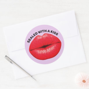 RED HOT LIPS, SEALED WITH A KISS STICKERS