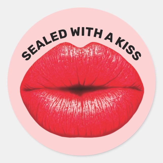 RED HOT LIPS, SEALED WITH A KISS STICKERS (Front)