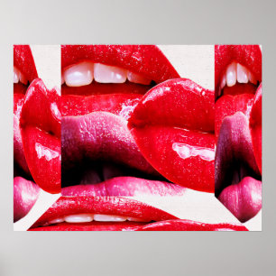Red Hot Lipstick Lips Poster