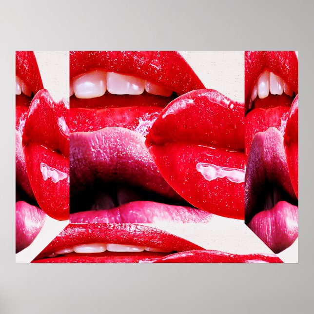 Red Hot Lipstick Lips Poster (Front)