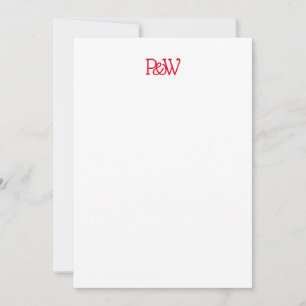 Red Hot Love Typography Wedding Thank You Note Card