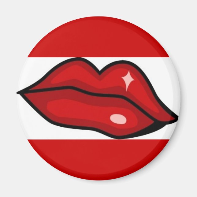 RED HOT LUCIOUS KISS LIPS SHINY LIPGLOSS BEAUTY MAGNET (Front)