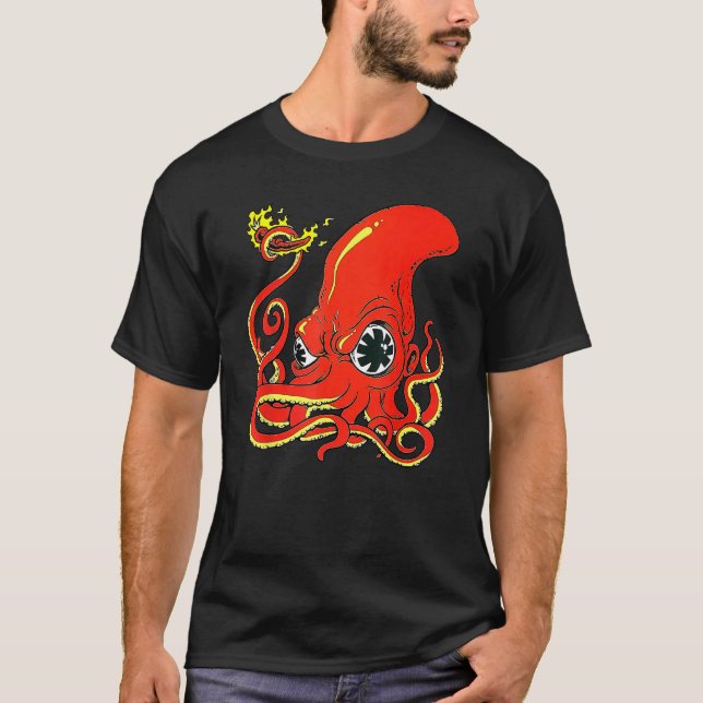 Red Hot Octopus Chilli Funny T-Shirt (Front)