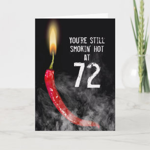 Red Hot Pepper 72nd Birthday Card