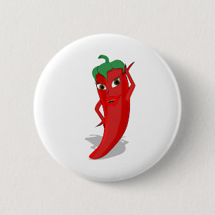 Red Hot Pepper Diva 6 Cm Round Badge
