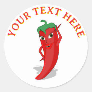 Red Hot Pepper Diva Classic Round Sticker