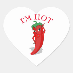 Red Hot Pepper Diva Heart Sticker