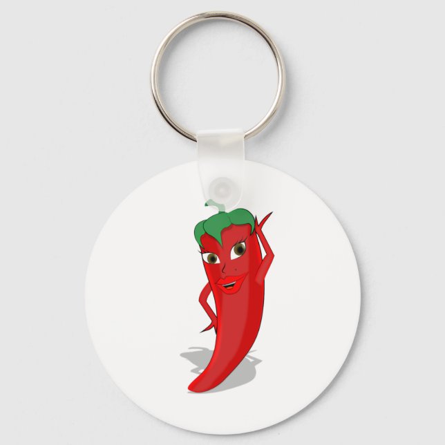 Red Hot Pepper Diva Key Ring (Front)